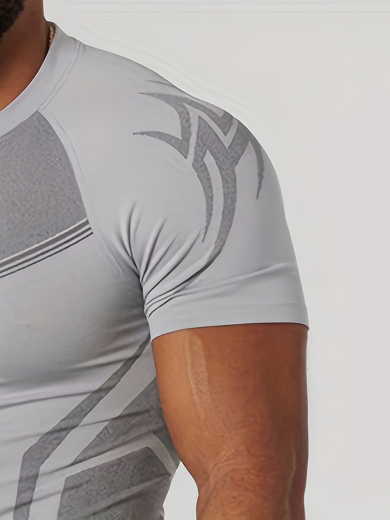 Men's High-Stretch Quick-Dry Athletic Shirt - Gym Workout Top with Muscle Definition