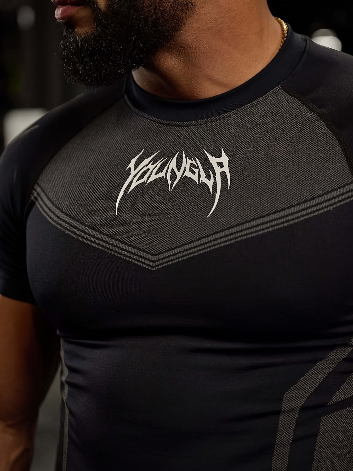 Men's High-Stretch Quick-Dry Athletic Shirt - Gym Workout Top with Muscle Definition