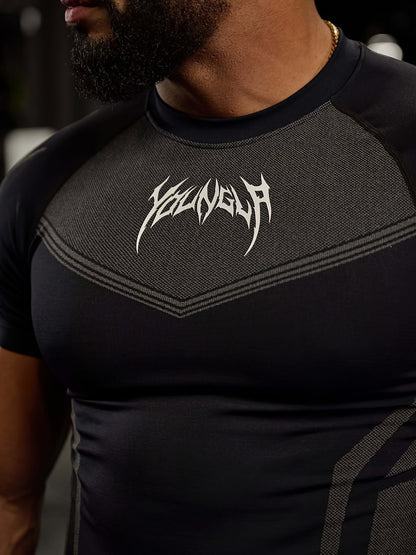 Men's High-Stretch Quick-Dry Athletic Shirt - Gym Workout Top with Muscle Definition