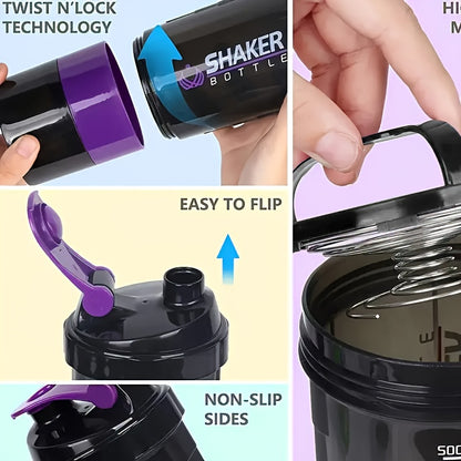 16oz Protein Shaker Bottle with Mixing Ball