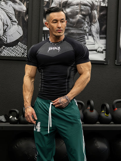 Men's High-Stretch Quick-Dry Athletic Shirt - Gym Workout Top with Muscle Definition