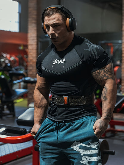 Men's High-Stretch Quick-Dry Athletic Shirt - Gym Workout Top with Muscle Definition