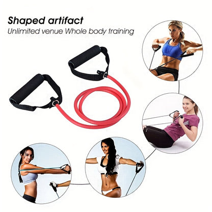1pc Premium TPE Resistance Band - U-Shaped, Elastic Fitness Rope with Comfort Handles