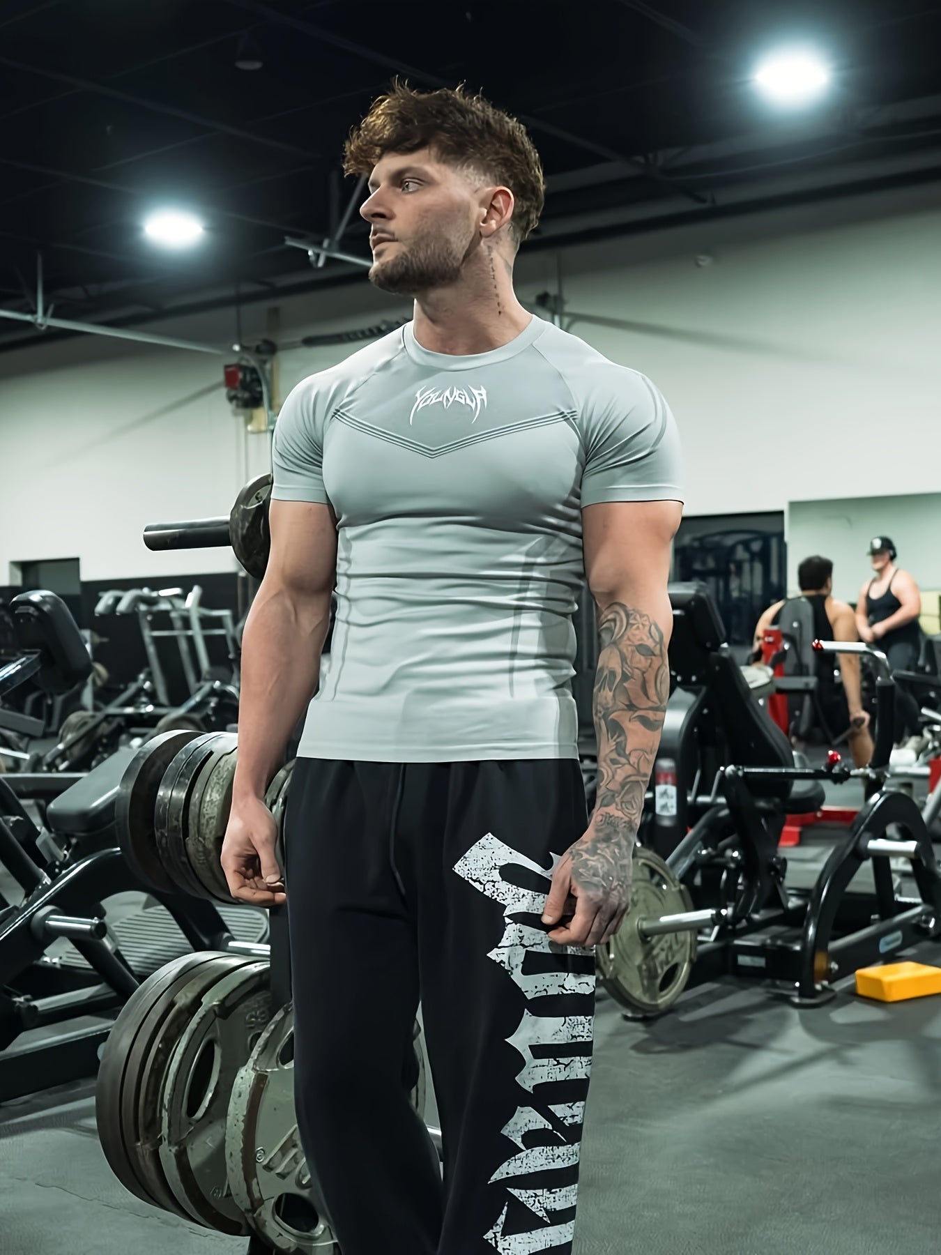 Men's High-Stretch Quick-Dry Athletic Shirt - Gym Workout Top with Muscle Definition